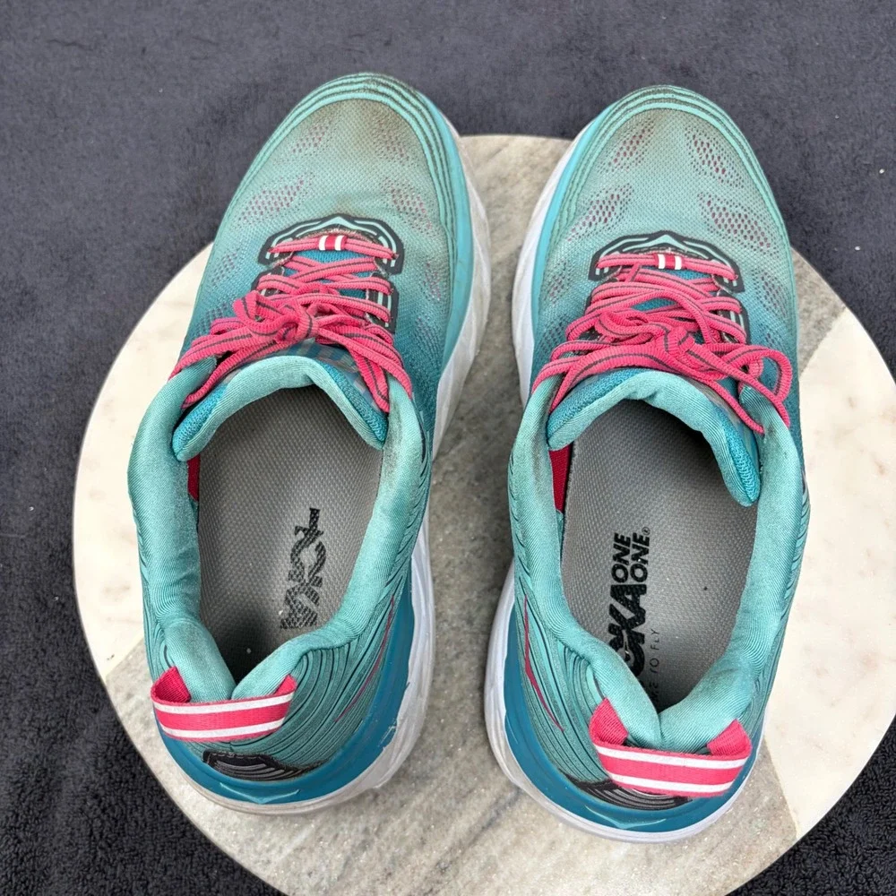 Hoka One One Bondi 6 Canton Green Blue Slate Womens Running Shoes 1019270 Sz 10